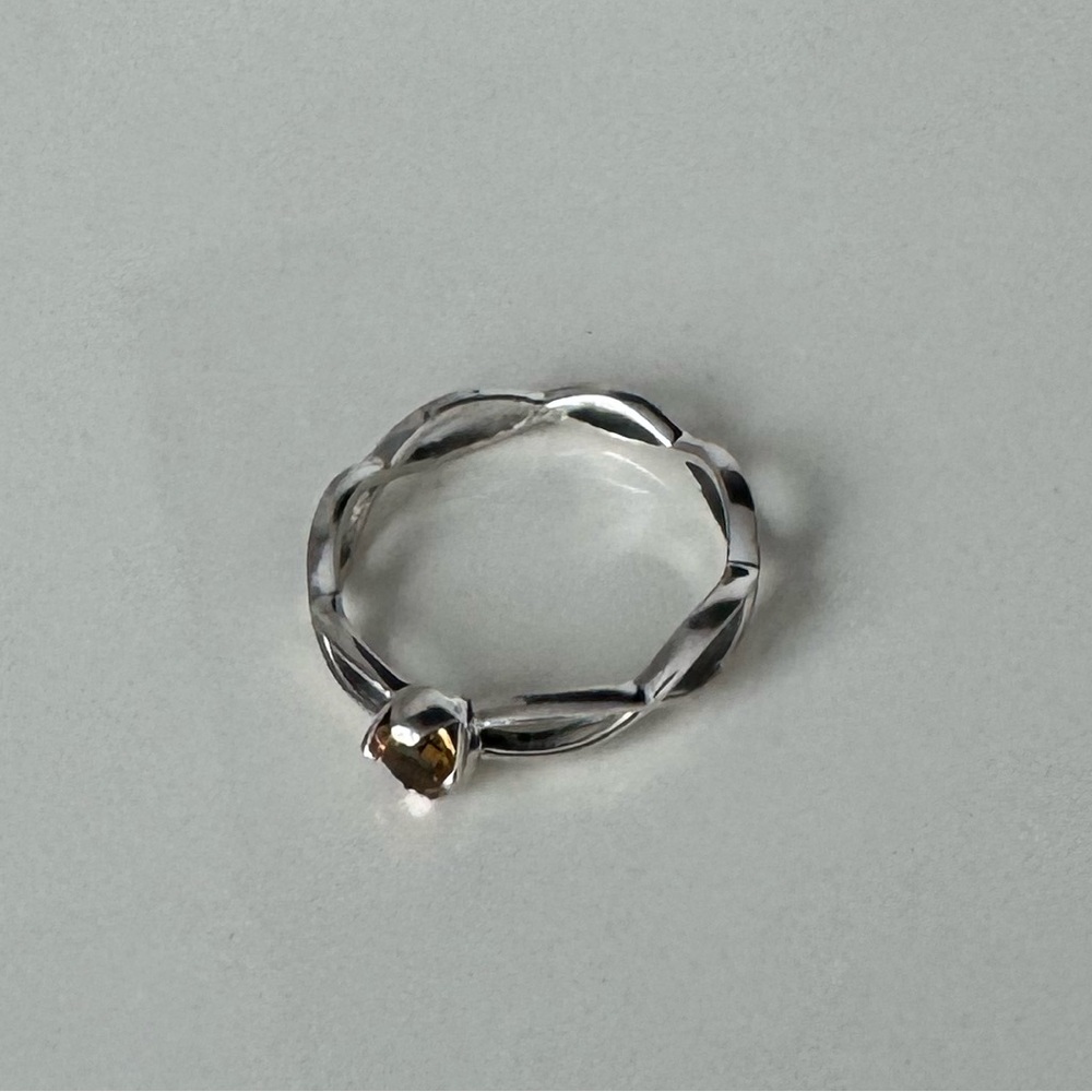 NWOT Sundance Writhen Ring, Citrine, Sterling Silver - Picture 3 of 7
